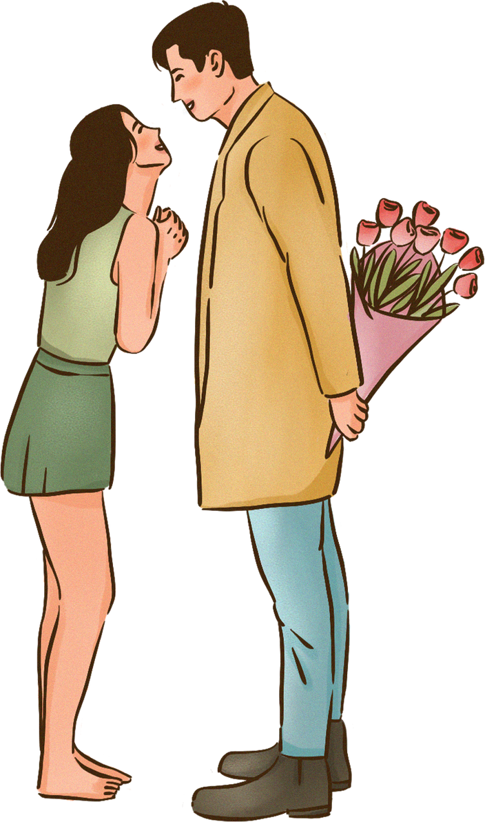 Manhwa Inspired Romantic Couple Surprising with Flowers